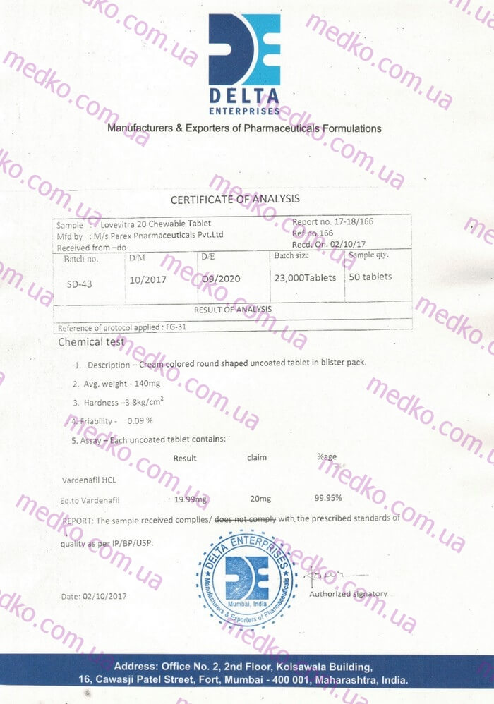 cертификат Левитра Софт